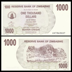 Zimbabwe 1000 Dollar 2007 UNC