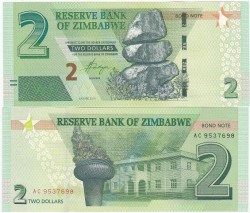 Zimbabwe 2 Dollars 2019 UNC