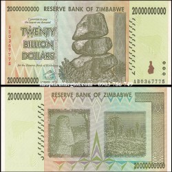 Zimbabwe 20 tỷ Dollar 2007 UNC